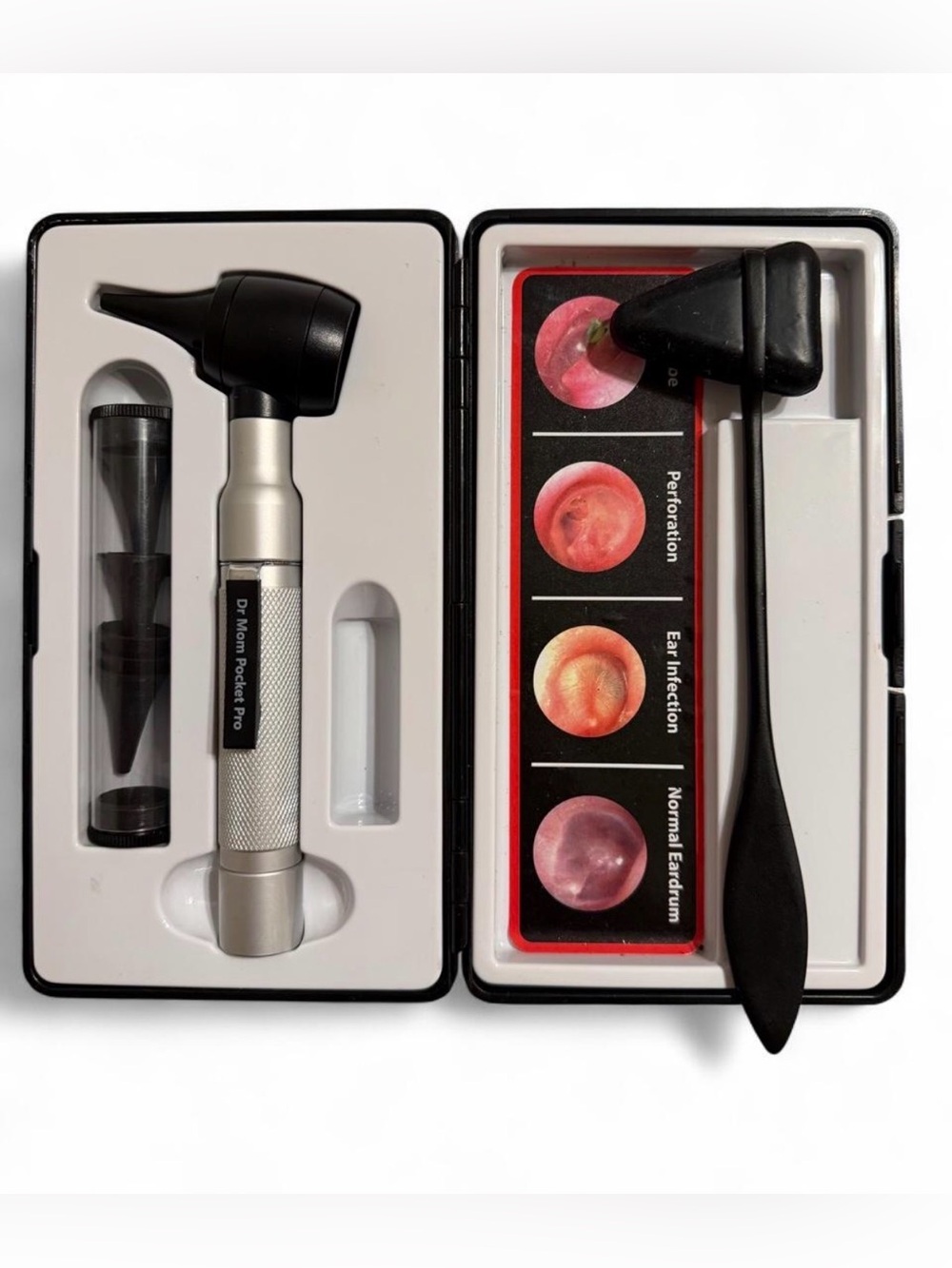 Dr mom Pocket Pro Otoscope Kit - Black/Silver